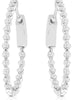 1CT DIAMOND 14KT WHITE GOLD ROUND SHARED PRONG INSIDE OUT HOOP HANGING EARRINGS