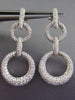 ESTATE 2.90CT DIAMOND 18KT WHITE GOLD CIRCLE OF LIFE GRADUATING HANGING EARRINGS