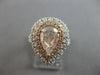 LARGE GIA 2.25CT WHITE & PINK DIAMOND 18K WHITE & ROSE GOLD HALO ENGAGEMENT RING