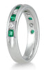 1.18CT DIAMOND & AAA EMERALD 14KT WHITE GOLD 3D CHANNEL WEDDING ANNIVERSARY RING