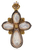 LARGE AAA MOTHER OF PEARL 18KT YELLOW GOLD & 925 SILVER 3D HANDCRAFTED PENDANT