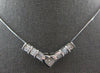 .94CT DIAMOND 14KT WHITE GOLD PRINCESS & ROUND INVISIBLE V SHAPE NECKLACE #27661