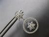ESTATE 1.24CT DIAMOND 14KT WHITE GOLD FLOWER CIRCLE OF LIFE FUN HANGING EARRINGS