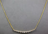 ESTATE .56CT DIAMOND 18KT YELLOW GOLD CLASSIC ROUND GRADUATING BAR LOVE NECKLACE