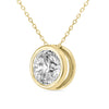 .75CT DIAMOND 14KT YELLOW GOLD 3D CLASSIC ROUND SOLITAIRE BEZEL FLOATING PENDANT