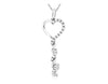 ESTATE .25CT DIAMOND 14KT WHITE GOLD KEY TO YOUR HEART CLASSIC FLOATING PENDANT