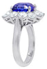 LARGE 9.34CT DIAMOND & AAA SAPPHIRE PLATINUM 3D CUSHION & ROUND ENGAGEMENT RING