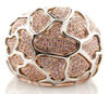 ESTATE LARGE 1.45CT PINK DIAMOND 18KT ROSE GOLD 3D MULTI ROW WEB LOVE RING