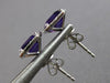 1.63CT DIAMOND & AAA AMETHYST 14KT WHITE GOLD EMERALD CUT & ROUND STUD EARRINGS