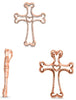 ESTATE .41CT DIAMOND 14KT ROSE GOLD 3D ROUND CROSS OPEN HEART FLOATING PENDANT