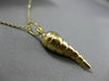 ESTATE 14KT YELLOW GOLD 3D HANDCRAFTED RIDGE ITALIAN HORN PENDANT & CHAIN #25072