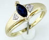 .53CT DIAMOND & AAA SAPPHIRE 14KT YELLOW GOLD MARQUISE & ROUND FRIENDSHIP RING