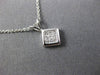 ESTATE .20CT DIAMOND 14K WHITE GOLD 3D CLASSIC INVISIBLE SQUARE FLOATING PENDANT