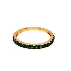 .49CT AAA TSAVORITE 18KT YELLOW GOLD 3D CLASSIC SEMI ETERNITY ANNIVERSARY RING