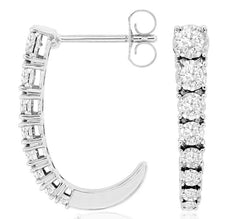 .50CT DIAMOND 14KT WHITE GOLD 3D JOURNEY UMBRELLA GRADUATING HANGING EARRINGS