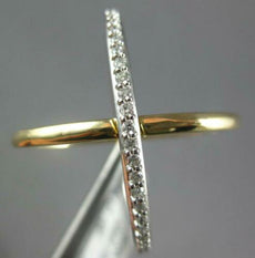 ESTATE .19CT DIAMOND 14KT WHITE & YELLOW GOLD 3D CLASSIC CRISS CROSS X LOVE RING