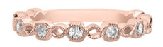 .37CT DIAMOND 18KT ROSE GOLD INFINITY HEXAGON FILIGREE MILGRAIN ANNIVERSARY RING