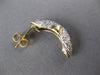 1.0CT DIAMOND 14KT 2 TONE GOLD SEMI HOOP GEOMETRICAL FUN HANGING EARRINGS #27313