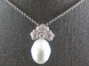 ESTATE LARGE .75CT DIAMOND & AAA SOUTH SEA PEARL 18KT WHITE GOLD FLORAL PENDANT