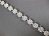 ESTATE LARGE 4.15CT DIAMOND 18K WHITE GOLD ROUND CLUSTER CLASSIC TENNIS BRACELET