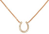 ESTATE .10CT DIAMOND 14KT ROSE GOLD 3D CLASSIC ROUND LUCKY HORSESHOE NECKLACE