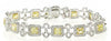 LARGE 6.81CT WHITE & FANCY YELLOW DIAMOND 18K 2 TONE GOLD SQUARE TENNIS BRACELET