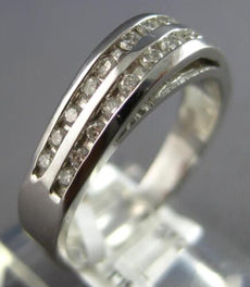 .35CT DIAMOND 14KT WHITE GOLD CHANNEL DOME SHAPE 2 ROW WEDDING ANNIVERSARY RING