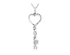ESTATE .10CT DIAMOND 14KT WHITE GOLD KEY TO YOUR HEART CLASSIC FLOATING PENDANT