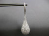 EXTRA LARGE 6.51CT DIAMOND 14KT WHITE GOLD 3D TEAR DROP HUGGIE HANGING EARRINGS