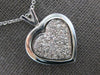 ESTATE LARGE .76CT DIAMOND 14KT WHITE GOLD 3D PAVE HEART LOVE FLOATING PENDANT