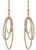 ESTATE LARGE 1.15CT DIAMOND 14K TRI COLOR GOLD OVAL TRINITY FUN HANGING EARRINGS