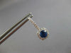 1.50CT DIAMOND & AAA CEYLON SAPPHIRE 18K WHITE GOLD SQUARE HALO HANGING EARRINGS