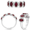 1.68CT DIAMOND & AAA RUBY 14KT WHITE GOLD OVAL & ROUND 5 STONE ANNIVERSARY RING