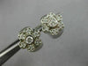 ESTATE .50CT ROUND DIAMOND 14KT WHITE GOLD CLASSIC FLOWER HUGGIE EARRINGS #21898