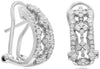 ESTATE WIDE .55CT DIAMOND 14KT WHITE GOLD 3D MULTI FLOWER FUN HANGING EARRINGS