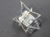 ESTATE LARGE .23CT DIAMOND 14KT WHITE GOLD 3D CLASSIC OPEN STAR FUN LOVE RING