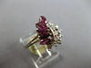 .52CT DIAMOND AND AAA RUBY 14KT WHITE GOLD 3D ROUND AND MARQUISE FLOWER FUN RING