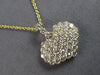 1.37CT DIAMOND 14KT YELLOW GOLD 3D HEART SHAPE INVISIBLE LOVE FLOATING PENDANT