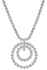 19.55CT DIAMOND 18KT WHITE GOLD 3D MULTI FLOWER DOUBLE CIRCULAR TENNIS NECKLACE