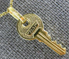 ESTATE 14KT YELLOW GOLD 3D KEY TO YOUR HEART FLOATING PENDANT #25083