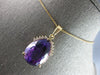 EXTRA LARGE 19.10CT DIAMOND & AAA AMETHYST 14KT YELLOW GOLD 3D TEAR DROP PENDANT