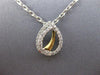 ESTATE .19CT DIAMOND 18KT 2 TONE GOLD 3D TEAR DROP LOVE KNOT FUN PENDANT