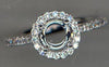 .30CT DIAMOND 18KT WHITE GOLD 3D ROUND 4 PRONG HALO SEMI MOUNT ENGAGEMENT RING