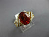 ESTATE 2.01CT DIAMOND & AAA FIRE OPAL 14KT YELLOW GOLD 3D OVAL ENGAGEMENT RING