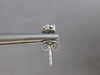 ESTATE SMALL .25CT DIAMOND 14KT WHITE GOLD 3D CLUSTER FLOWER STUD EARRINGS