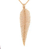 ESTATE EXTRA LARGE 1.70CT DIAMOND 18KT YELLOW GOLD 3D LEAF FUN FLOATING PENDANT