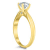 ESTATE 1.02CT DIAMOND 14KT WHITE GOLD CLASSIC ROUND KNIFE EDGE ENGAGEMENT RING