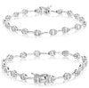 1.70CT DIAMOND 14KT WHITE GOLD ROUND & BAGUETTE MULTI LINK MULTI SHAPE BRACELET