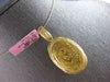 ESTATE LARGE .45CT DIAMOND 18KT YELLOW GOLD 3D OVAL HANDCRAFTED FLOATING PENDANT