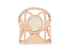LARGE 2.75CT DIAMOND & AAA OPAL 14KT ROSE GOLD 3D OVAL & ROUND FILIGREE FUN RING